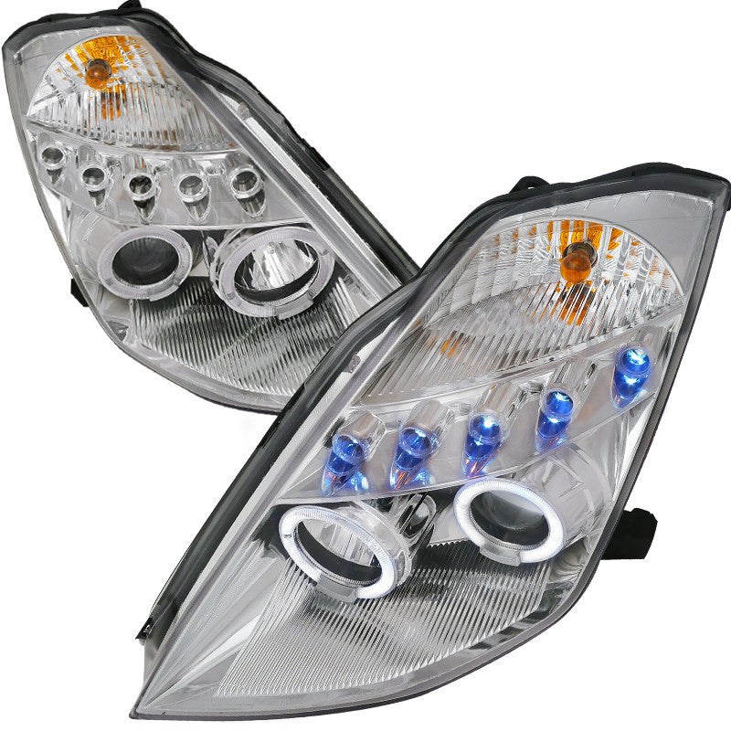 03-05 NISSAN 350Z HEADLIGHT PROJECTOR HEADLIGHTS CHROME HOUSING