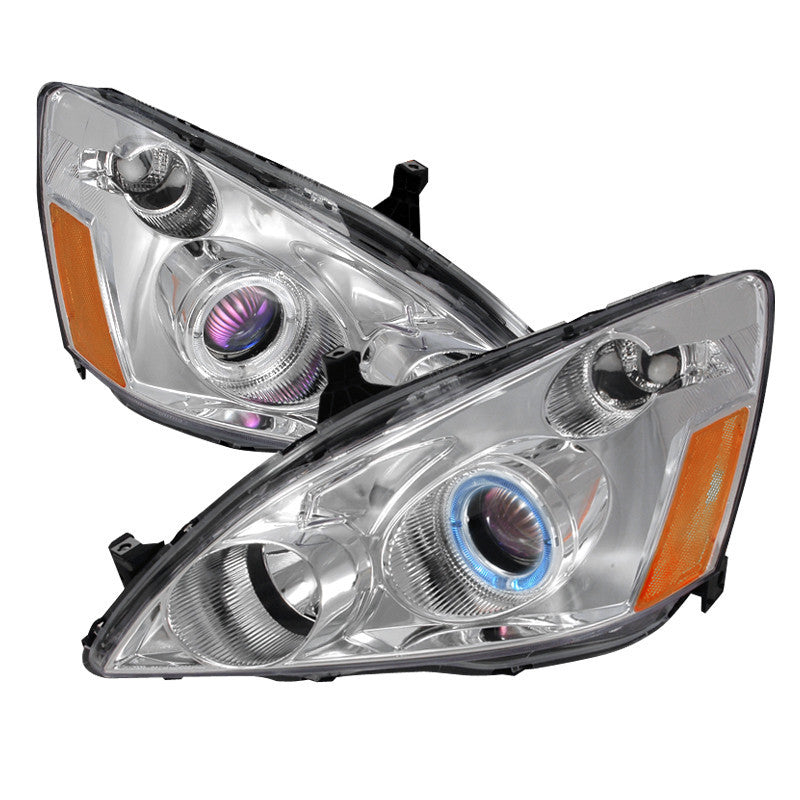 03-07 HONDA ACCORD HEADLIGHT HALO PROJECTOR HEADLIGHTS CHROME