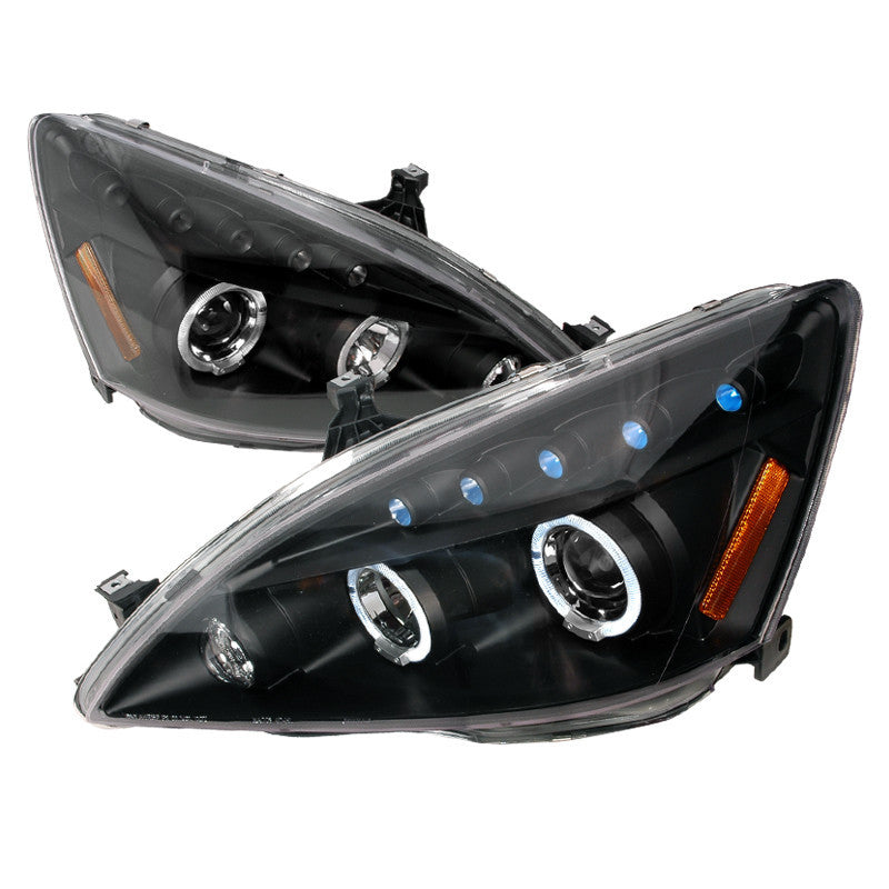 03-07 HONDA ACCORD HEADLIGHT HALO LED PROJECTOR BLACK