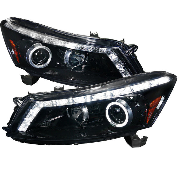08-11 HONDA ACCORD HEADLIGHT SMOKED LENS GLOSS BLACK HOUSING PROJECTOR HEADLIGHTS SEDAN MODEL
