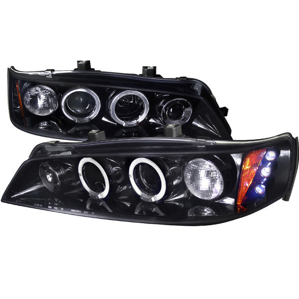 94-97 HONDA ACCORD HEADLIGHT SMOKED LENS GLOSS BLACK HOUSING PROJECTOR HEADLIGHTS