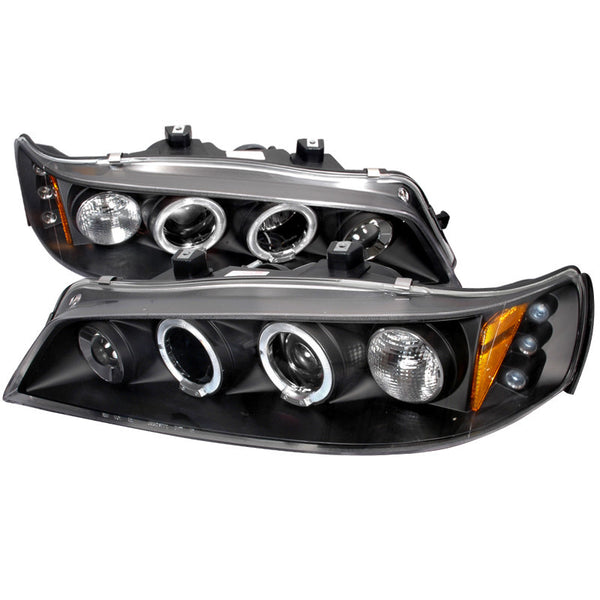 94-97 HONDA ACCORD HEADLIGHT HALO LED PROJECTOR BLACK