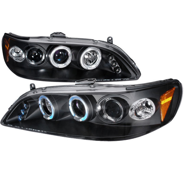 98-02 HONDA ACCORD HEADLIGHT HALO LED PROJECTOR BLACK