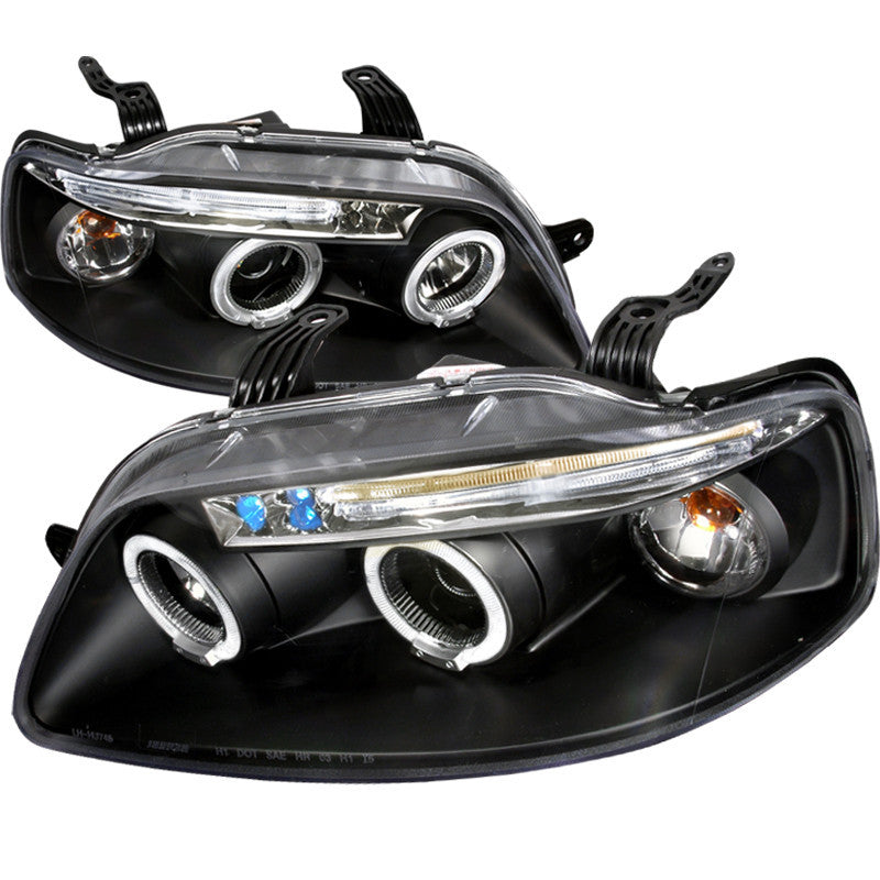 04-08 CHEVY AVEO HEADLIGHT HALO LED PROJECTOR BLACK