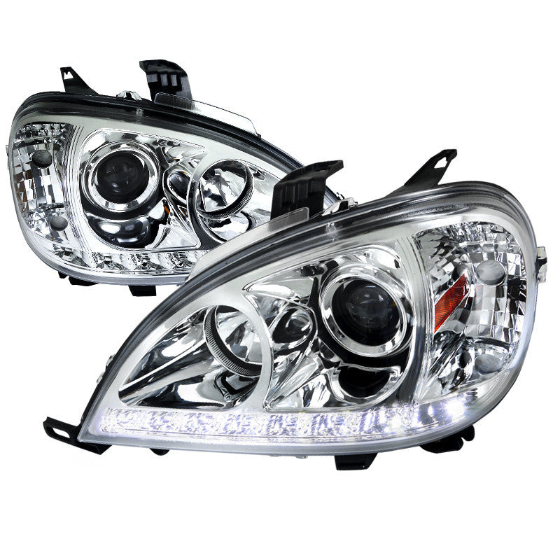 98-01 MERCEDES W163 HEADLIGHT ML HALO PROJECTOR HEADLIGHTS CHROME