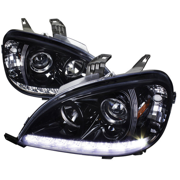 98-01 MERCEDES W163 HEADLIGHT ML HALO PROJECTOR HEADLIGHTS GLOSSY BLACK WITH SMOKED LENS