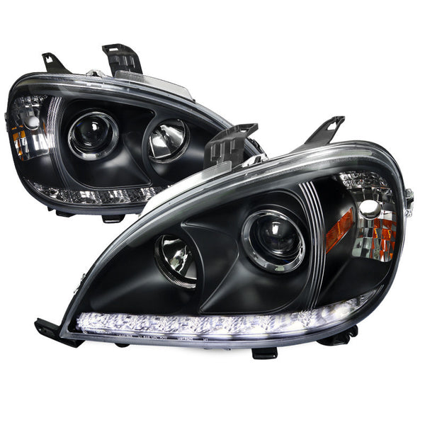 98-01 MERCEDES W163 HEADLIGHT ML HALO PROJECTOR HEADLIGHTS BLACK