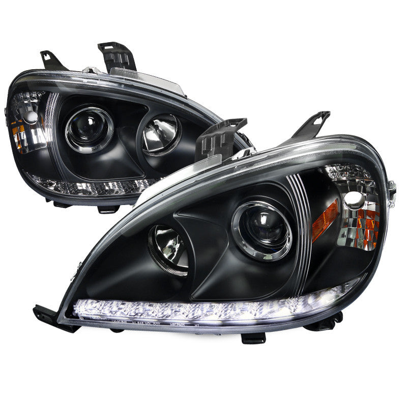 98-01 MERCEDES W163 HEADLIGHT ML HALO PROJECTOR HEADLIGHTS BLACK