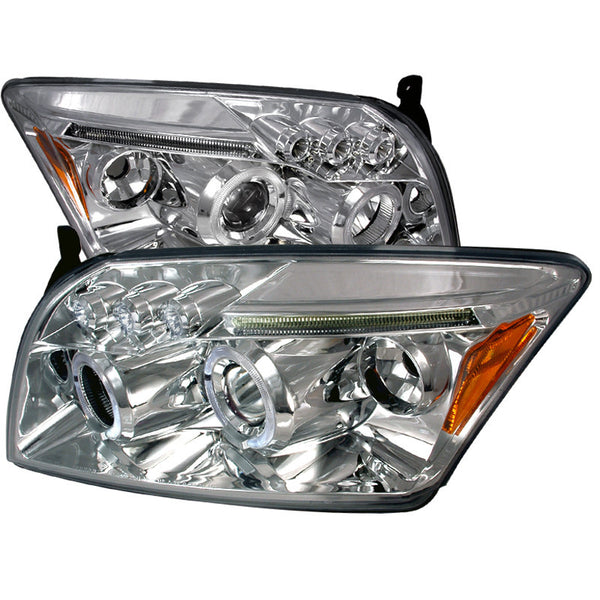 07-12 DODGE CALIBER HEADLIGHT HALO LED PROJECTOR CHROME
