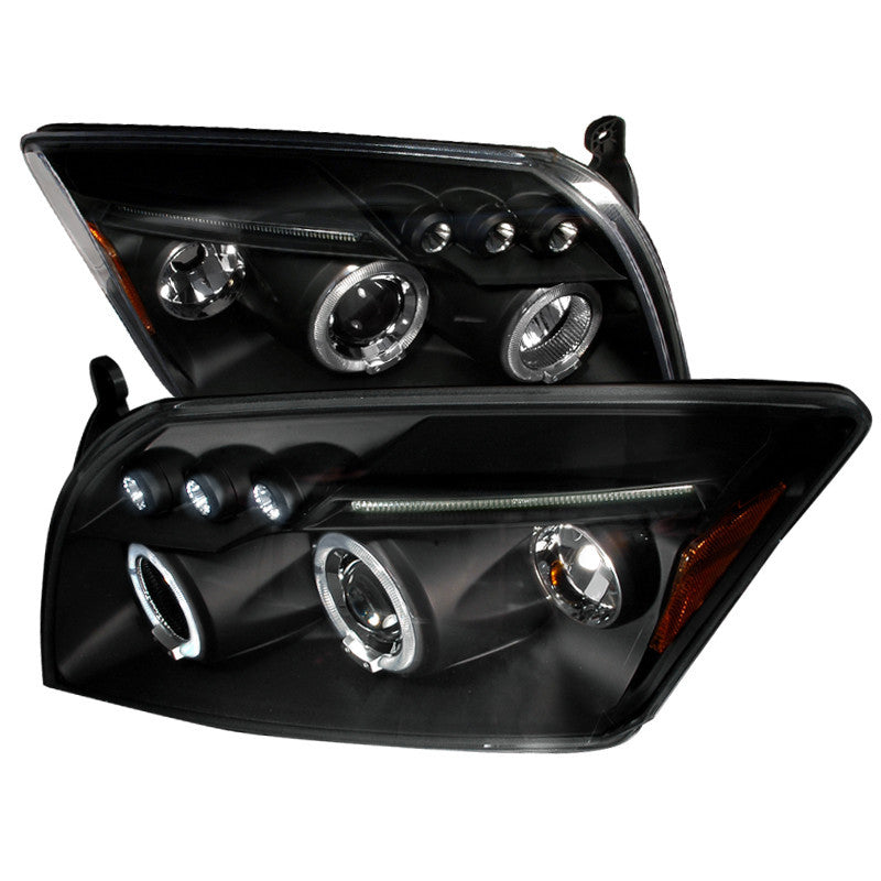 07-12 DODGE CALIBER HEADLIGHT HALO LED PROJECTOR BLACK