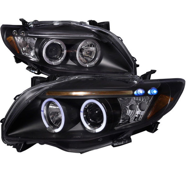 09-10 TOYOTA COROLLA HEADLIGHT HALO PROJECTOR HEADLIGHT BLACK HOUSING