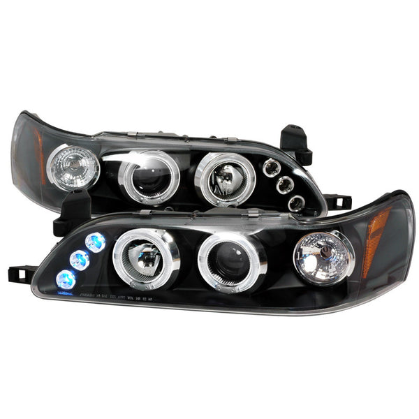 93-97 TOYOTA COROLLA HEADLIGHT HALO LED PROJECTOR BLACK