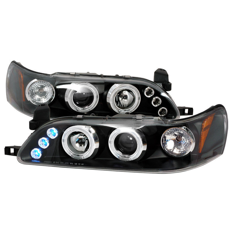 93-97 TOYOTA COROLLA HEADLIGHT HALO LED PROJECTOR BLACK