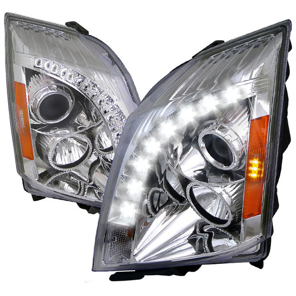 08-13 CADILLAC CTS HEADLIGHT HALO PROJECTOR HEADLIGHT CHROME - NOT COMPATIBLE WITH FACTORY XENON
