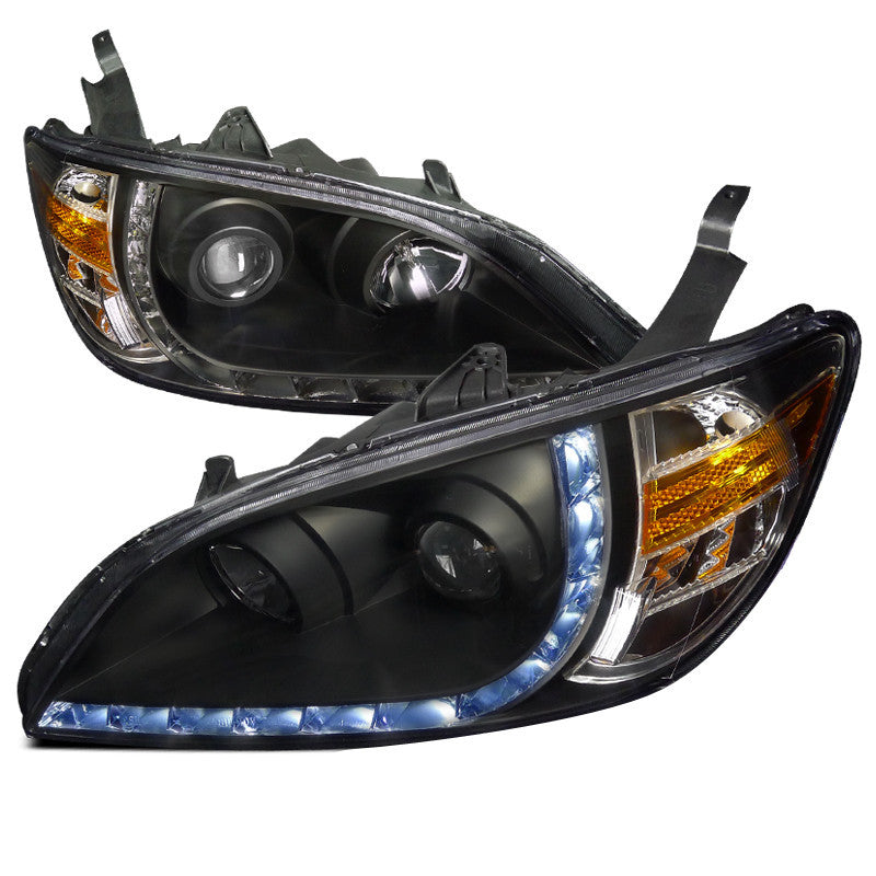 04-05 HONDA CIVIC HEADLIGHT R8 STYLE PROJECTOR HEADLIGHT BLACK HOUSING
