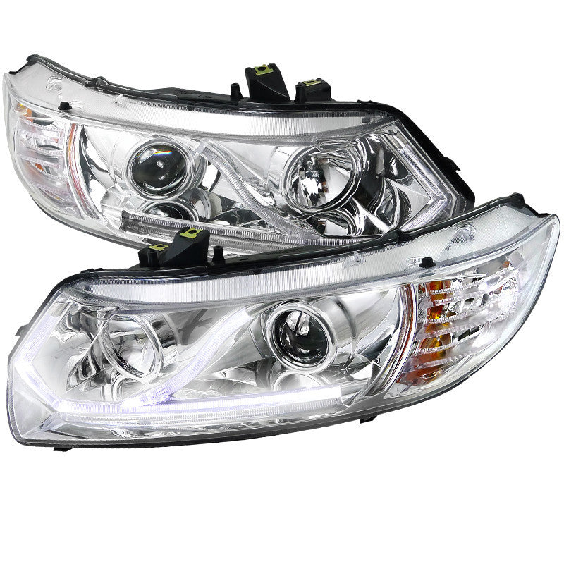 06-09 HONDA CIVIC HEADLIGHT LED PROJECTOR HEADLIGHT CHROME HOUSING