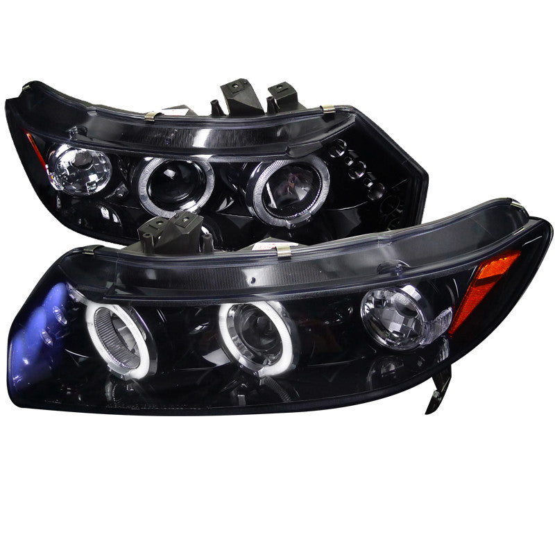 06-11 HONDA CIVIC HEADLIGHT SMOKED LENS GLOSS BLACK HOUSING PROJECTOR HEADLIGHTS