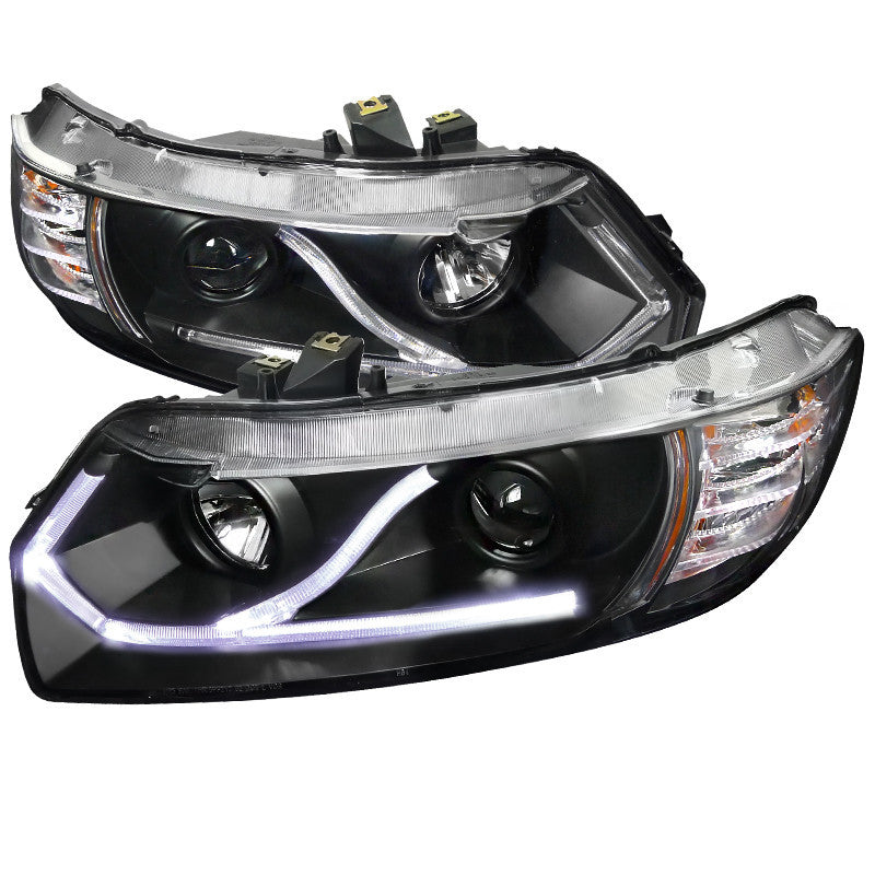 06-09 HONDA CIVIC HEADLIGHT LED PROJECTOR HEADLIGHT BLACK HOUSING