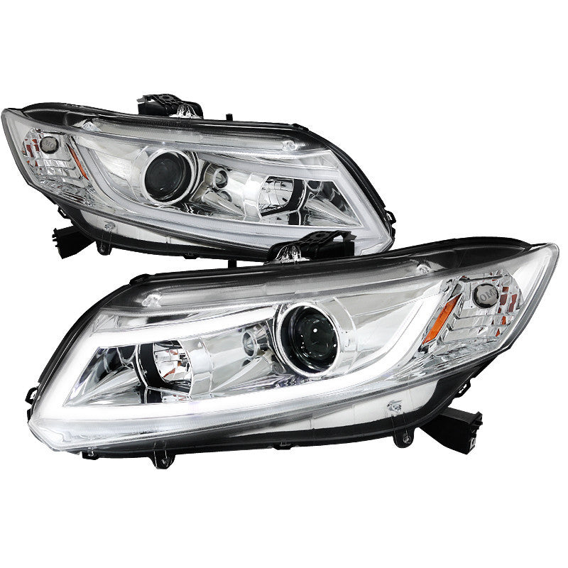 12-UP HONDA CIVIC HEADLIGHT R8 STYLE LED PROJECTOR HEADLIGHT CHROME