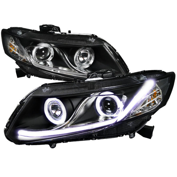 12-13 HONDA CIVIC HEADLIGHT R8 STYLE PROJECTOR HEADLIGHT - BLACK