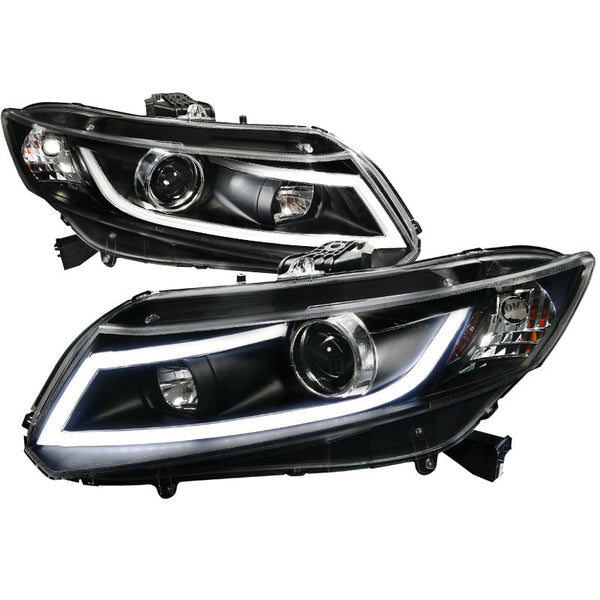 12-UP HONDA CIVIC HEADLIGHT R8 STYLE LED PROJECTOR HEADLIGHT BLACK