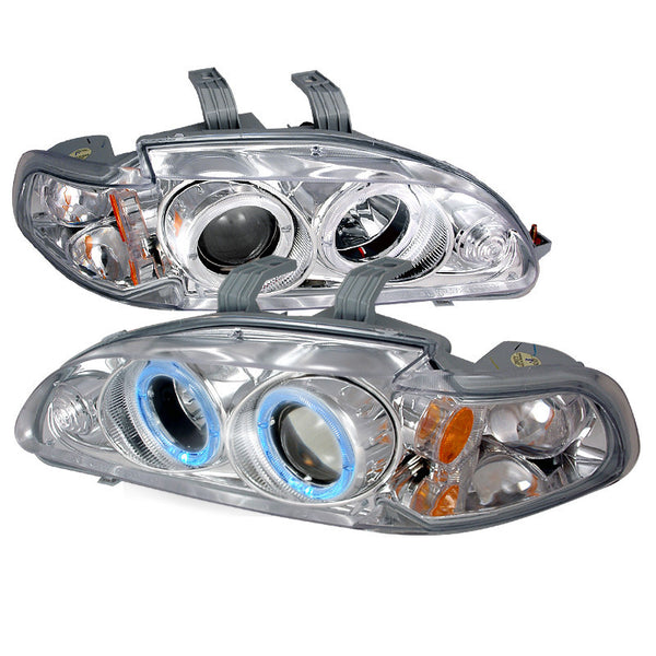 92-95 HONDA CIVIC HEADLIGHT HALO PROJECTOR HEADLIGHTS CHROME