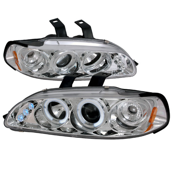 92-95 HONDA CIVIC HEADLIGHT HALO LED PROJECTOR CHROME