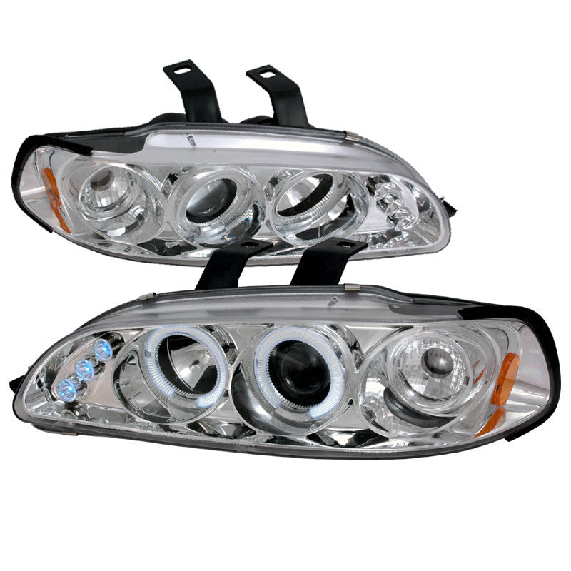 92-95 HONDA CIVIC HEADLIGHT HALO LED PROJECTOR CHROME