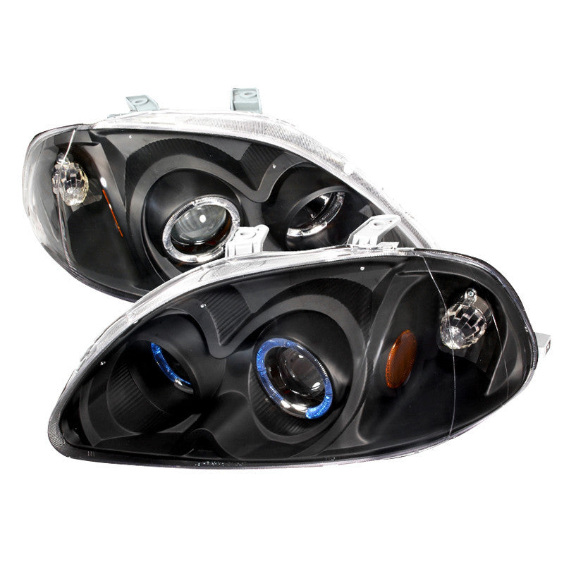 96-98 HONDA CIVIC HEADLIGHT HALO PROJECTOR HEADLIGHTS BLACK