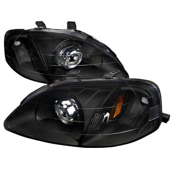 99-00 HONDA CIVIC HEADLIGHT PROJECTOR HEADLIGHT BLACK HOUSING