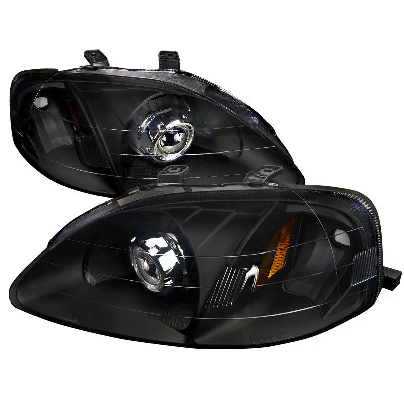 99-00 HONDA CIVIC HEADLIGHT PROJECTOR HEADLIGHT BLACK HOUSING