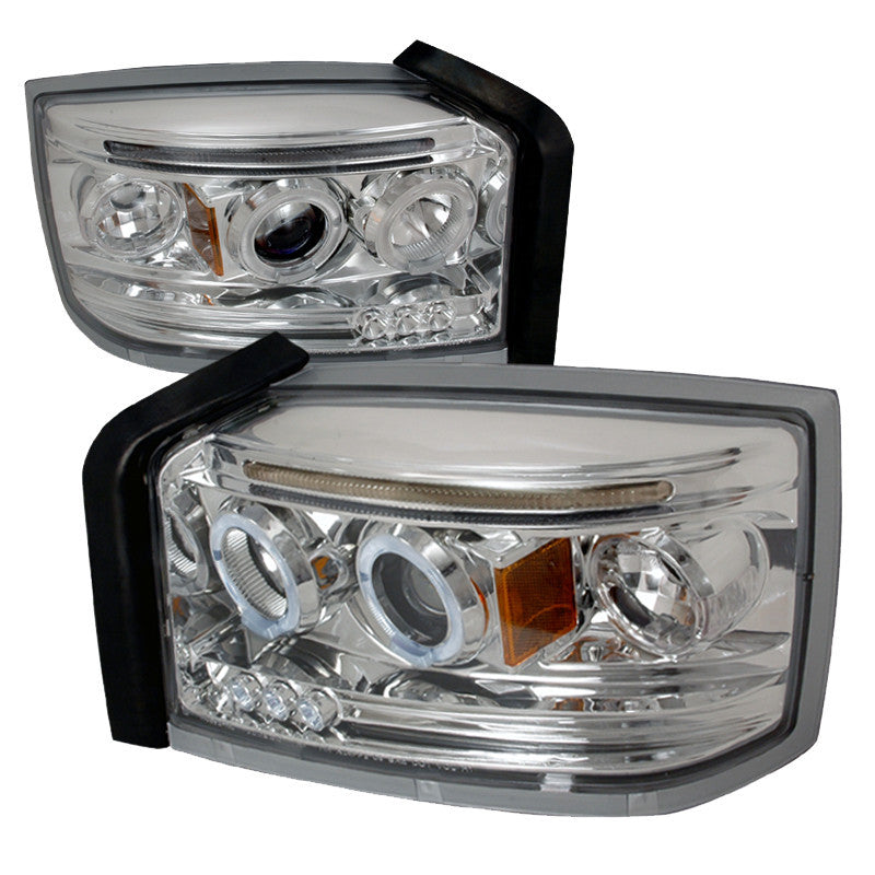 05-07 DODGE DAKOTA HEADLIGHT HALO LED PROJECTOR CHROME