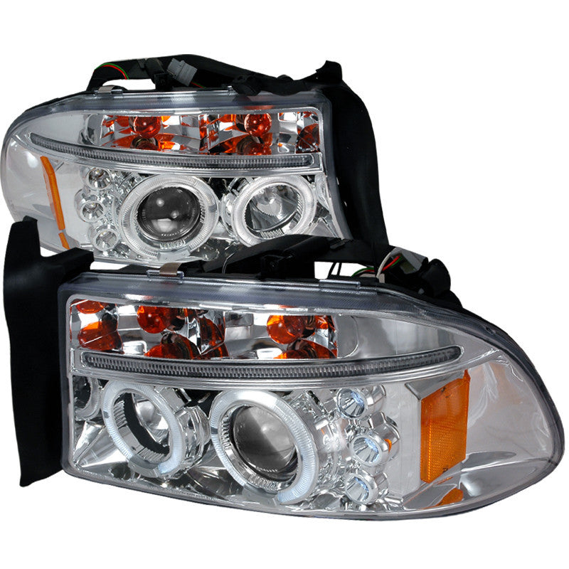 98-03 DODGE DURANGO HEADLIGHT HALO LED PROJECTOR CHROME