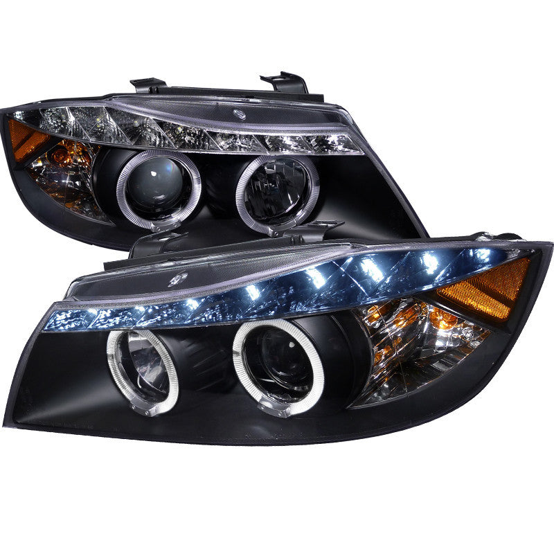 06-08 BMW E90 HEADLIGHT R8 STYLE PROJECTOR HEADLIGHT BLACK HOUSING 4 DOOR SEDAN ONLY