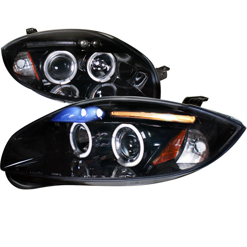 06-11 MITSUBISHI ECLIPSE HEADLIGHT HALO PROJECTOR HEADLIGHTS SMOKE LENS GLOSS BLACK HOUSING