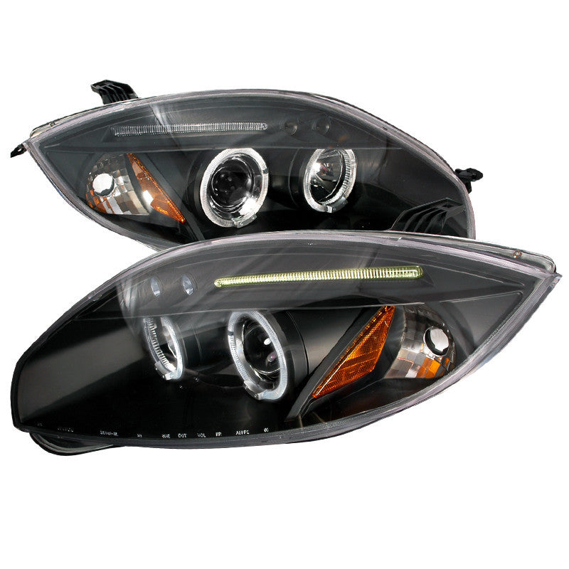 06-08 MITSUBISHI ECLIPSE HEADLIGHT HALO LED PROJECTOR BLACK