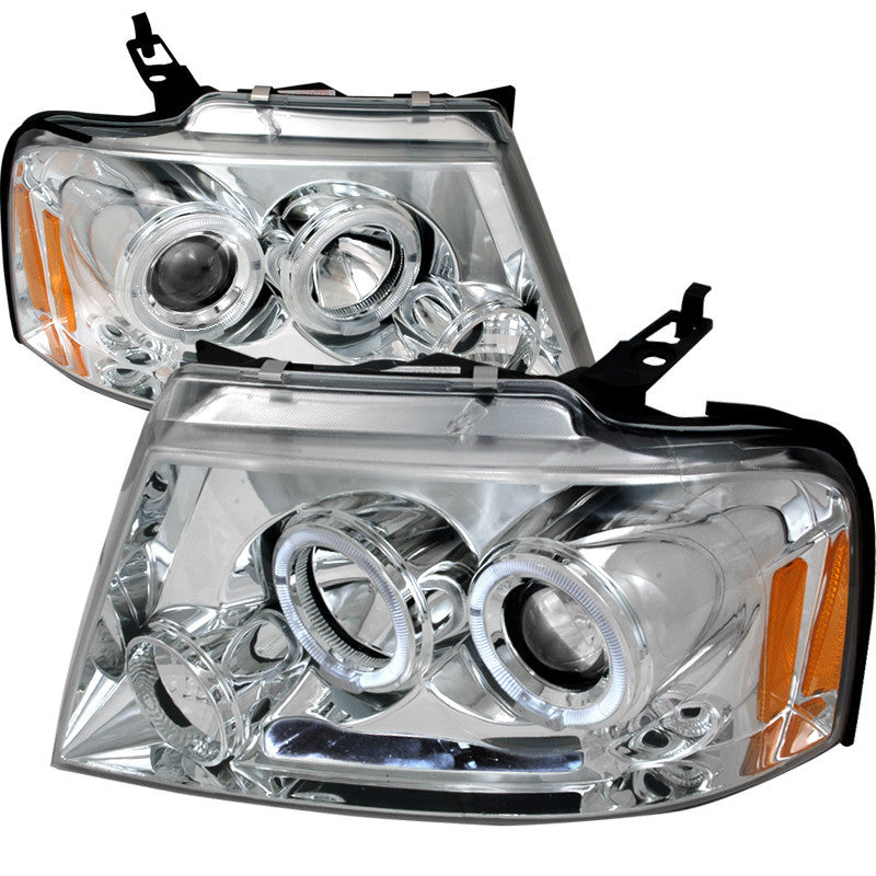 04-08 FORD F150 HEADLIGHT HALO LED PROJECTOR CHROME