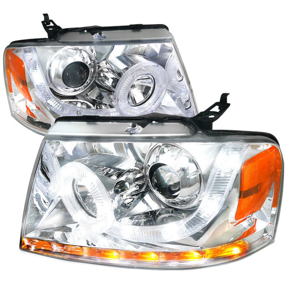2004-2008 FORD F150 HEADLIGHT PROJECTOR HEADLIGHTS CHROME HOUSING