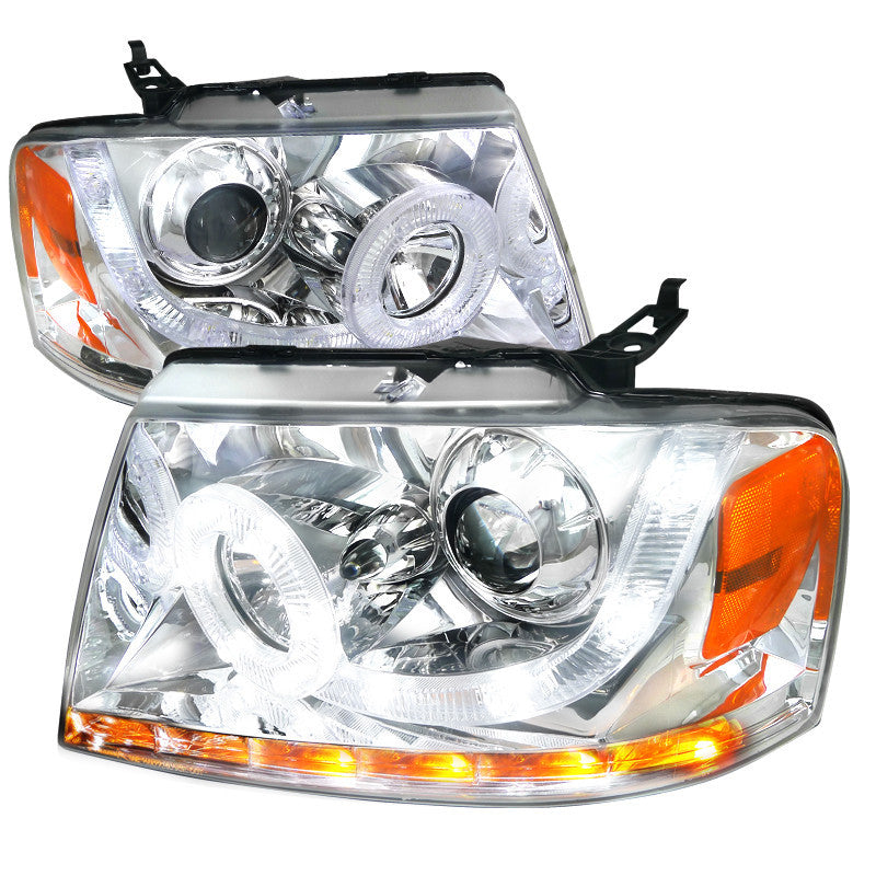 2004-2008 FORD F150 HEADLIGHT PROJECTOR HEADLIGHTS CHROME HOUSING