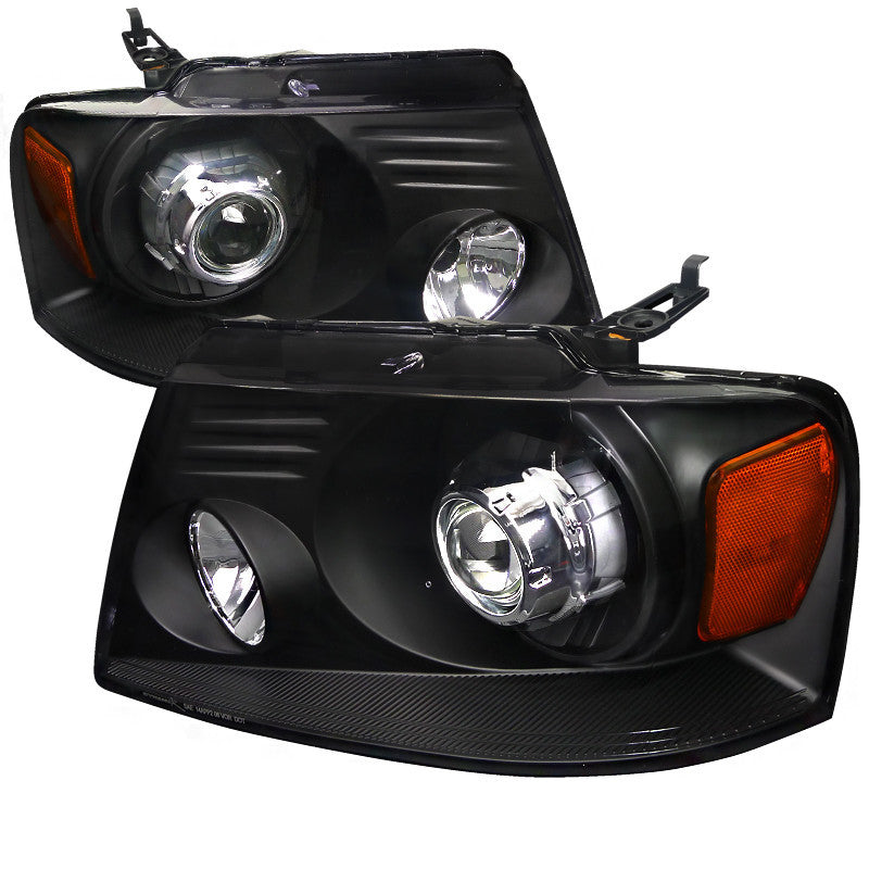 04-08 FORD F150 HEADLIGHT PROJECTOR HEADLIGHTS BLACK HOUSING