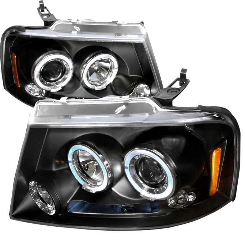 04-08 FORD F150 HEADLIGHT HALO LED PROJECTOR BLACK