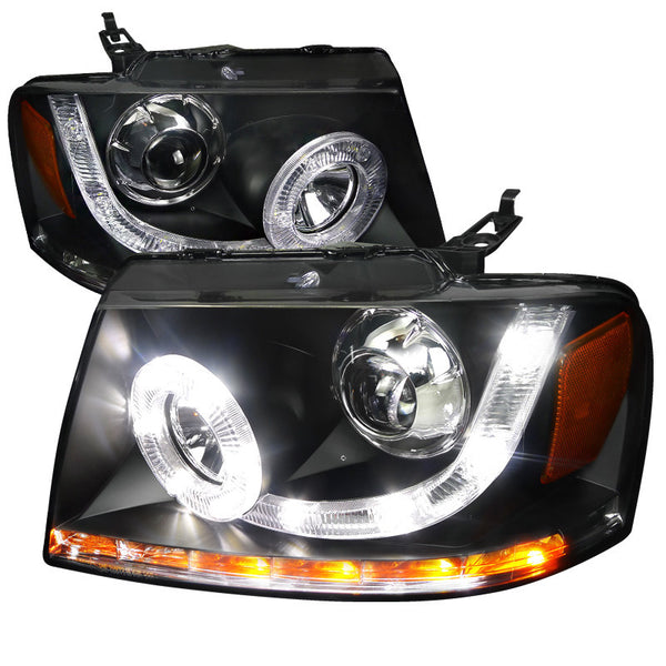 2004-2008 FORD F150 HEADLIGHT PROJECTOR HEADLIGHTS BLACK HOUSING