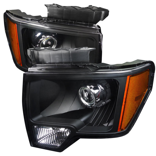 09-14 FORD F150 HEADLIGHT PROJECTOR HEADLIGHTS BLACK HOUSING