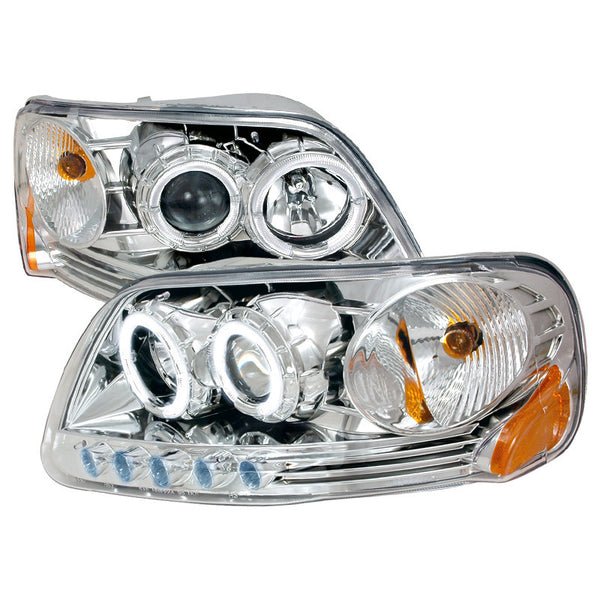97-03 FORD F150 HEADLIGHT HALO PROJECTOR HEADLIGHTS CHROME