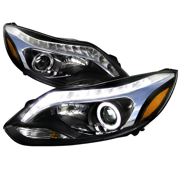 12-UP FORD FOCUS HEADLIGHT R8 STYLE PROJECTOR HEADLIGHT - BLACK