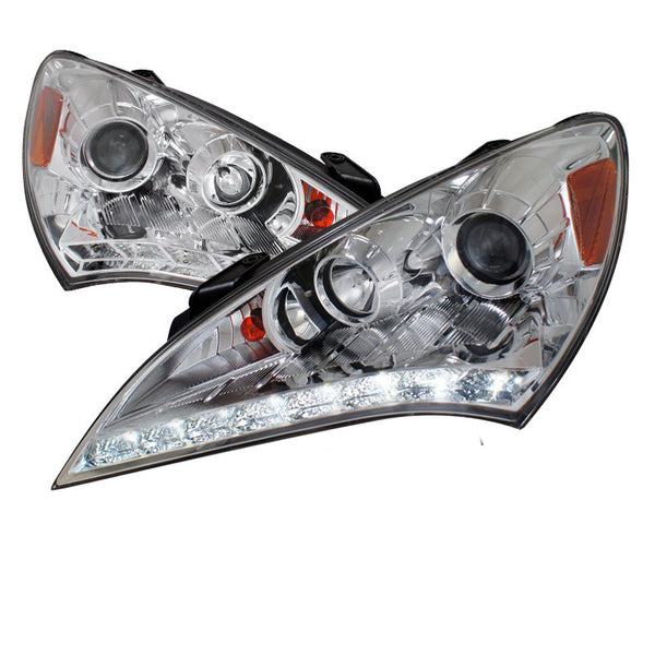 10-12 HYUNDAI GENESIS HEADLIGHT LED PROJECTOR HEADLIGHT CHROME HOUSING