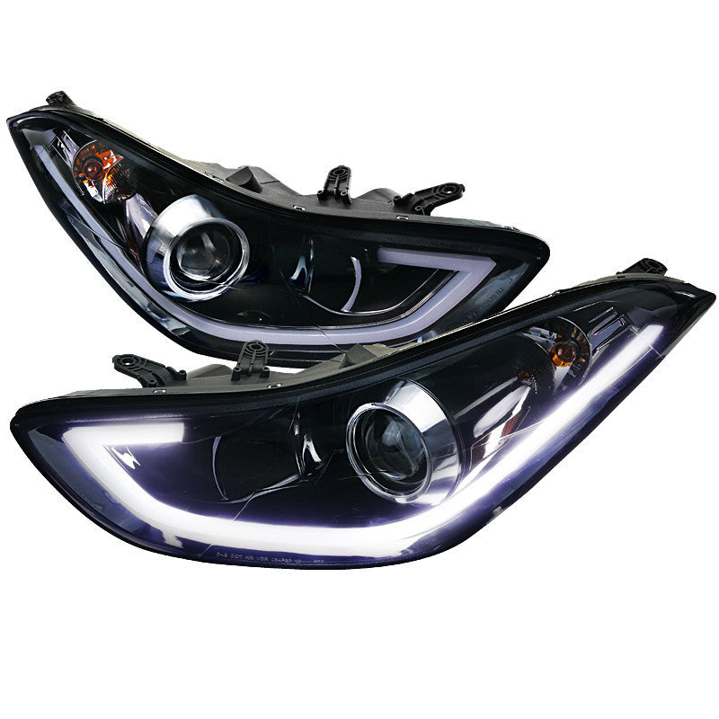 11-UP HYUNDAI ELANTRA HEADLIGHT PROJECTOR HEADLIGHTS GLOSSY BLACK HOUSING SMOKE LENS