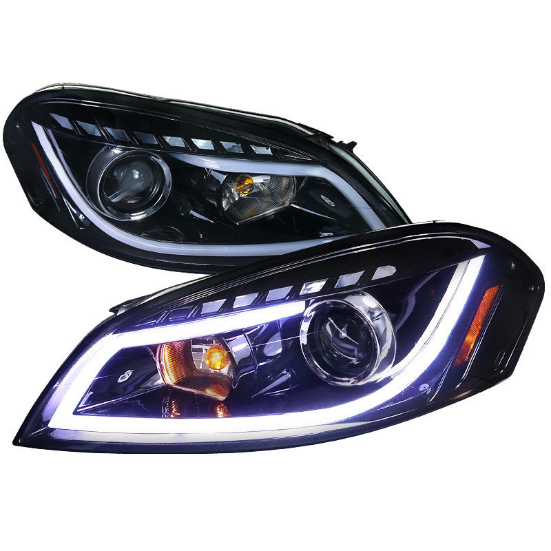 06-12 CHEVY IMPALA HEADLIGHT HALO PROJECTOR HEADLIGHT GLOSS BLACK HOUSING SMOKE LENS