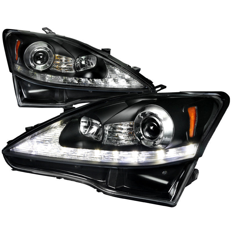 06-09 LEXUS IS250 HEADLIGHT LED PROJECTOR HEADLIGHT BLACK HOUSING