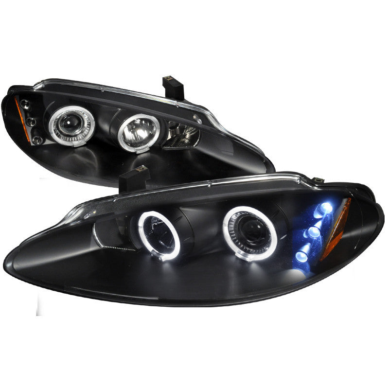 98-04 DODGE INTREPID HEADLIGHT HALO LED PROJECTOR BLACK